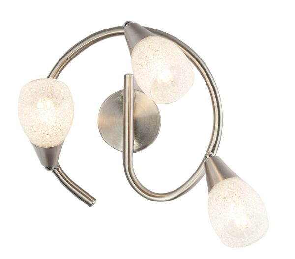 GLOBO Spotspirale Franziska nickel matt Glas Metall H/D: ca. 19x28 cm 3 Brennstellen – Bild 4