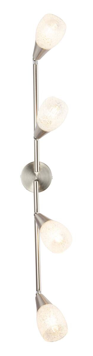 GLOBO Spotbalken Franziska nickel matt klar Glas Acryl B/H/L: ca. 8x19x60 cm 4 Brennstellen – Bild 4