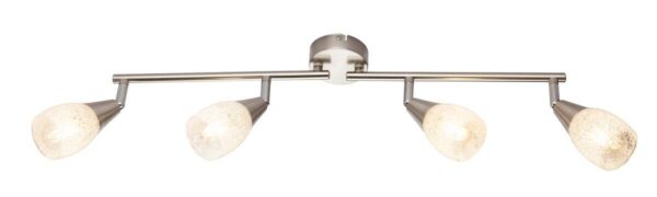 GLOBO Spotbalken Franziska nickel matt klar Glas Acryl B/H/L: ca. 8x19x60 cm 4 Brennstellen – Bild 5