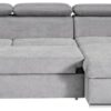 Ecksofa mit Bettfunktion und Bettkasten graubraun – Bild 2