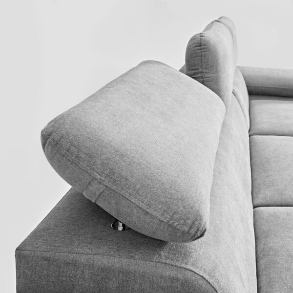 Ecksofa mit Bettfunktion und Bettkasten graubraun – Bild 4