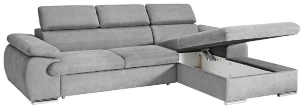 Ecksofa mit Bettfunktion und Bettkasten graubraun – Bild 5
