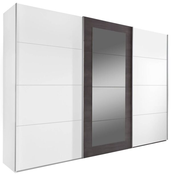 Schwebetürenschrank Minden weiß Graphit B/H/T: ca. 270x210x65 cm Schwebetürenschrank Minden weiß Graphit B/H/T: ca. 270x210x65 cm – Bild 3