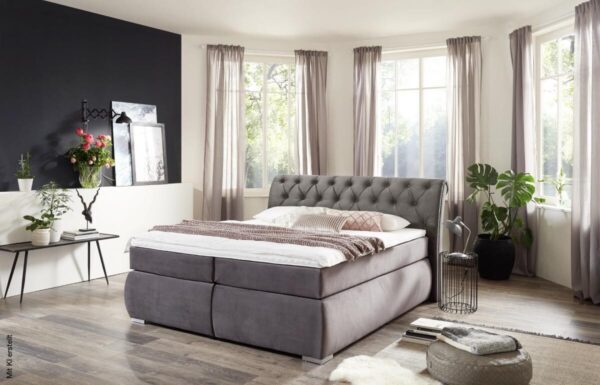 Boxspringbett Agnes dunkelgrau Liegefläche B/L: ca. 180x200 cm – Bild 4