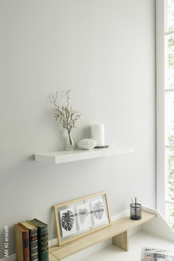 Wandboard Shelvy 60 weiß hochglänzend B/H/T: ca. 60x4x24 cm – Bild 2