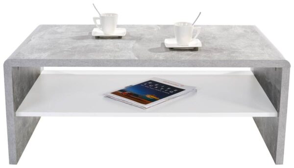 Couchtisch Cala Luna C4T02 Beton Optik Alpinweiß Nachbildung B/H/T: ca. 100x40x59 cm – Bild 3