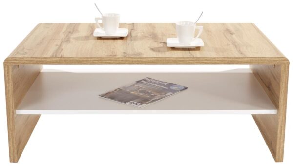 Couchtisch Cala Luna C4T02 Eiche Wotan Alpinweiß Nachbildung B/H/T: ca. 100x40x59 cm – Bild 2