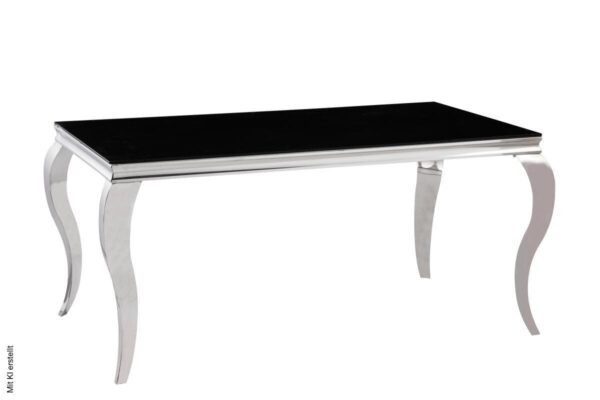 Esstisch CT053 schwarz lackiert B/H/T/S: ca. 160x76x90x1 cm Esstisch CT053 schwarz lackiert B/H/T/S: ca. 160x76x90x1 cm – Bild 3