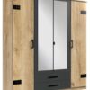 Kleiderschrank Cork Graphit Plankeneiche Nachbildung B/H/T: ca. 180x199x58 cm – Bild 2