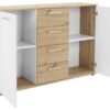 Kommode Jacky 2 Eiche Artisan Nachbildung weiß B/H/T: ca. 120x85x35 cm – Bild 2