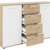 Kommode Jacky 2 Eiche Artisan Nachbildung weiß B/H/T: ca. 120x85x35 cm – Bild 4