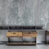 TV-Lowboard Mood Old Wood Nachbildung Beton dunkel Optik B/H/T: ca. 180x65x44 cm – Bild 2