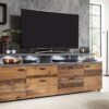 TV-Lowboard Mood Old Wood Nachbildung Beton dunkel Optik B/H/T: ca. 180x65x44 cm – Bild 3