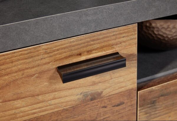 TV-Lowboard Mood Old Wood Nachbildung Beton dunkel Optik B/H/T: ca. 180x65x44 cm – Bild 4
