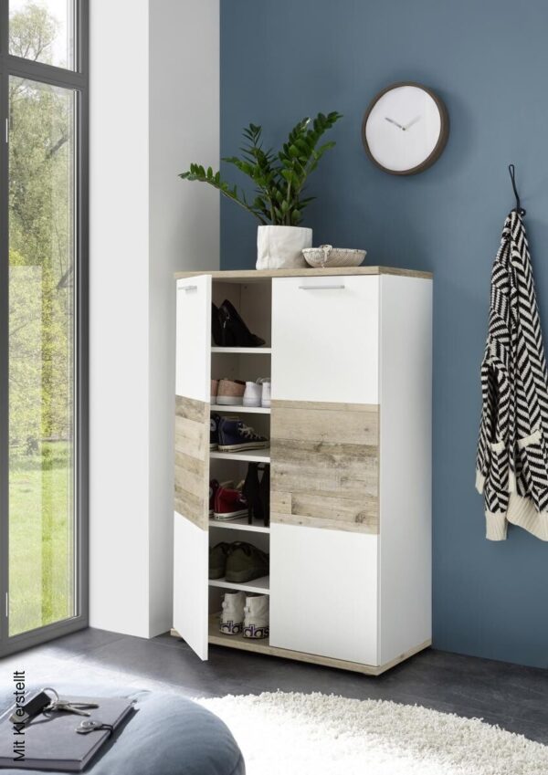 Kommode Hugo weiß Old Wood hell Nachbildung B/H/T: ca. 77x122x38 cm – Bild 2