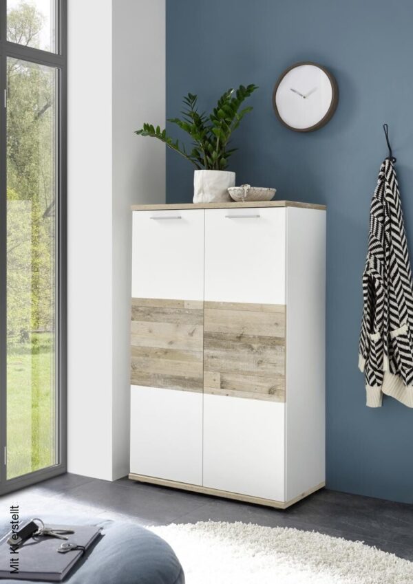 Kommode Hugo weiß Old Wood hell Nachbildung B/H/T: ca. 77x122x38 cm – Bild 3