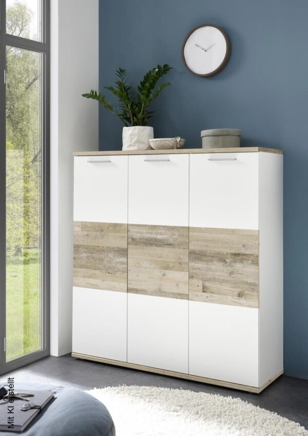 Kommode Hugo weiß Old Wood hell Nachbildung B/H/T: ca. 116x122x38 cm – Bild 3