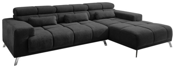 Ecksofa mit elektrischer Sitztiefenverstellung schwarz Flachgewebe B/H/T: ca. 285x99x201 cm – Bild 2