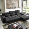 Ecksofa mit elektrischer Sitztiefenverstellung schwarz Flachgewebe B/H/T: ca. 285x99x201 cm – Bild 3