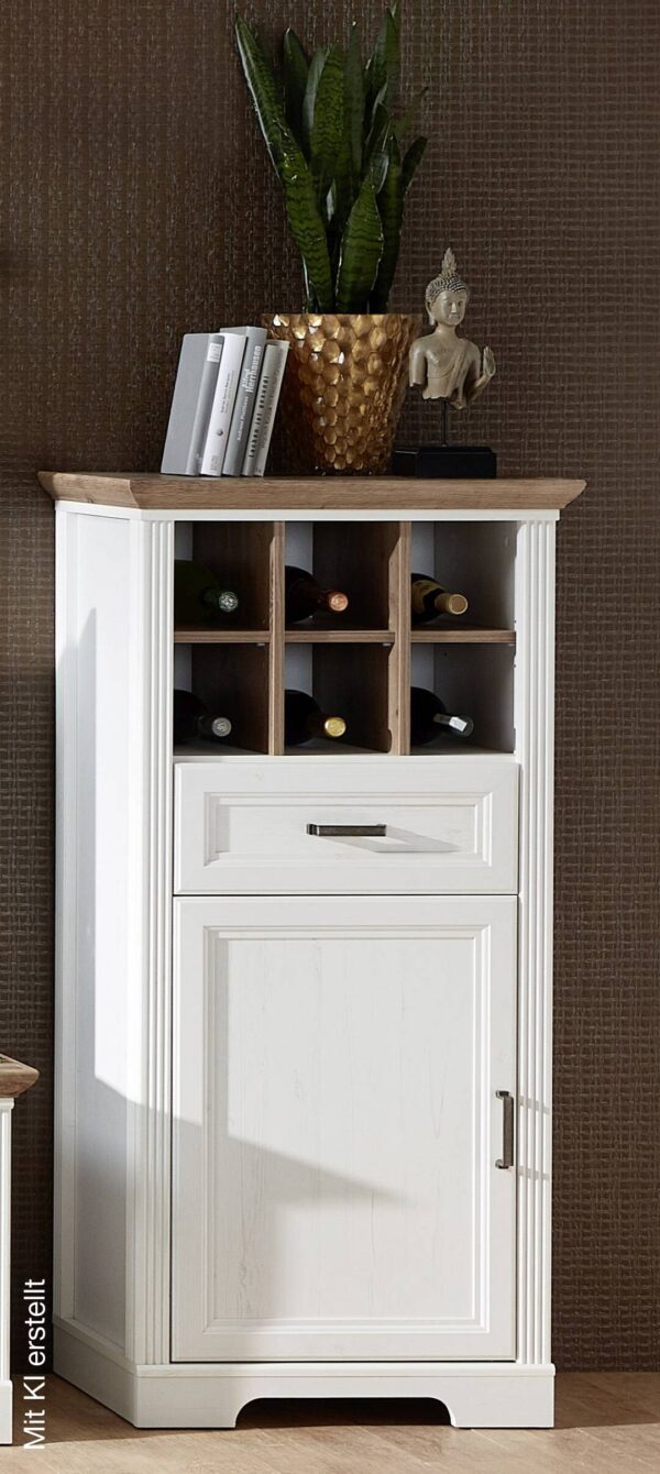 Stauraumelement Jasmin Eiche Artisan Nachbildung weiß Pinie Nachbildung B/H/T: ca. 66x136x42 cm – Bild 2