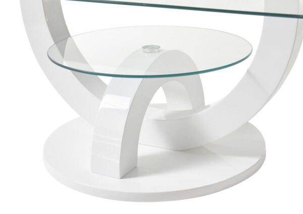Glascouchtisch Boston weiß Hochglanz lackiert glasklar B/H/T: ca. 110x40x60 cm – Bild 2