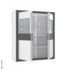 Highboard weiß Hochglanz Beton dunkel Optik B/H/T: ca. 133x162x53 cm – Bild 2
