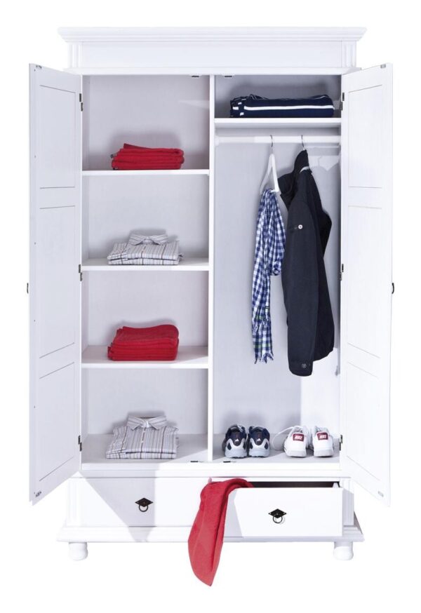 Kleiderschrank Danz weiß B/H/T: ca. 116x199x57 cm – Bild 3