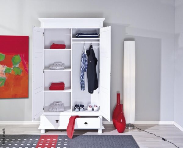 Kleiderschrank Danz weiß B/H/T: ca. 116x199x57 cm – Bild 5
