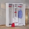 Kleiderschrank Geraldo weiß B/H/T: ca. 140x190x55 cm – Bild 2