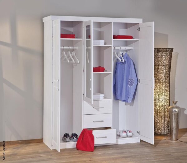 Kleiderschrank Geraldo weiß B/H/T: ca. 140x190x55 cm – Bild 2