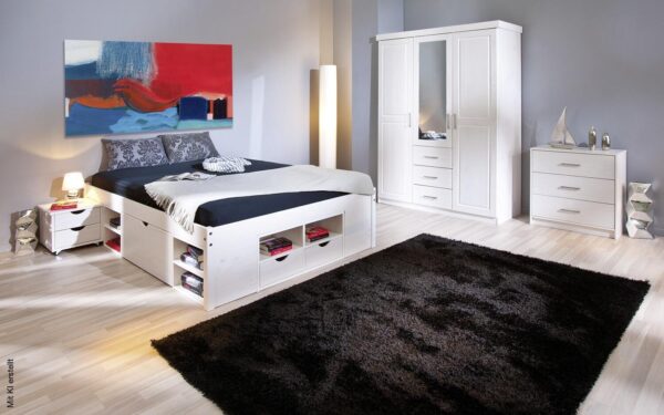 Kleiderschrank Geraldo weiß B/H/T: ca. 140x190x55 cm – Bild 3