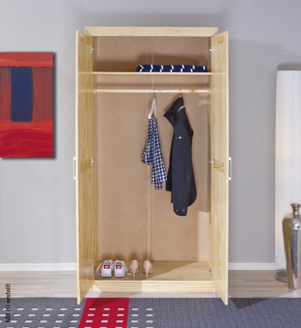 Kleiderschrank Leon natur B/H/T: ca. 95x190x55 cm – Bild 2
