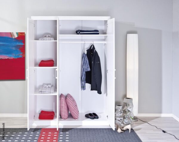 Kleiderschrank Magnus weiß B/H/T: ca. 140x190x55 cm – Bild 2