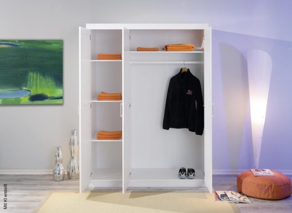 Kleiderschrank Magnus weiß B/H/T: ca. 140x190x55 cm – Bild 3