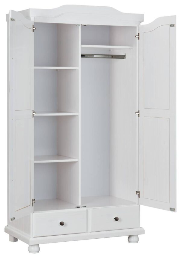 Kleiderschrank Reutte weiß B/H/T: ca. 104x198x56 cm – Bild 2