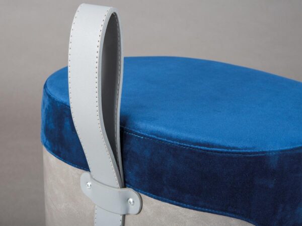 Inter Link Hocker Osane blau MDF Samtoptik B/H/T: ca. 38x43x33 cm Inter Link Hocker Osane blau MDF Samtoptik B/H/T: ca. 38x43x33 cm – Bild 4