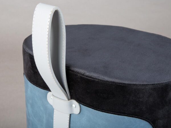 Inter Link Hocker Osame schwarz blau MDF Samtoptik B/H/T: ca. 38x43x33 cm Inter Link Hocker Osame schwarz blau MDF Samtoptik B/H/T: ca. 38x43x33 cm – Bild 2