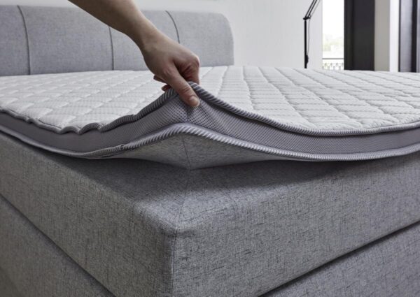 Boxspringbett Fire Silbergrau Liegefläche B/L: ca. 200x200 cm – Bild 3