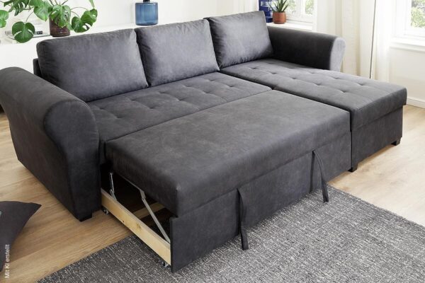 Ecksofa mit Bettfunktion und Bettkasten anthrazit B/H/T: ca. 260x89x155 cm Ecksofa mit Bettfunktion und Bettkasten anthrazit B/H/T: ca. 260x89x155 cm – Bild 3