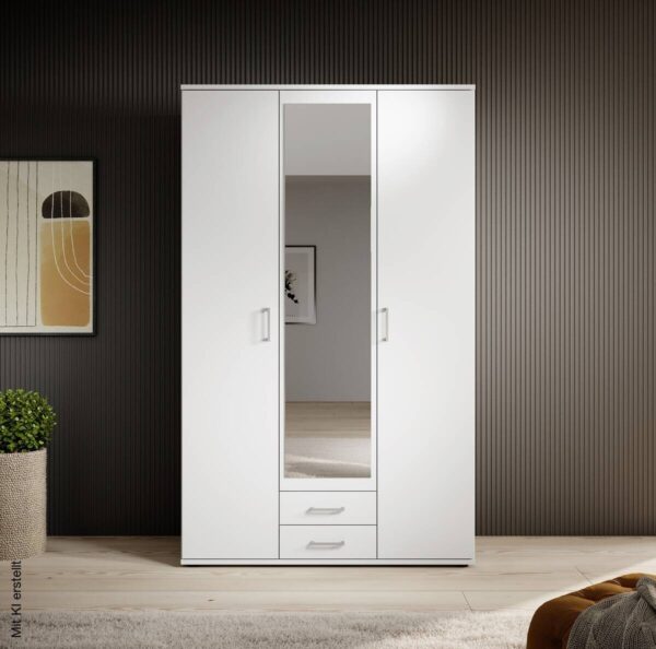Kleiderschrank Karl weiß B/H/T: ca. 120x195x55 cm – Bild 2