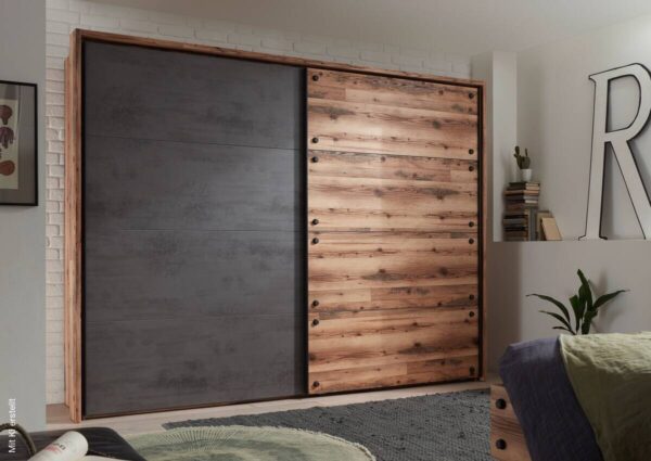 Schwebetürenschrank Dover Alpin Lodge Nachbildung Betonoxid Optik B/H/T: ca. 270x210x60 cm Schwebetürenschrank Dover Alpin Lodge Nachbildung Betonoxid Optik B/H/T: ca. 270x210x60 cm – Bild 3