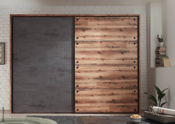 Schwebetürenschrank Dover Alpin Lodge Nachbildung Betonoxid Optik B/H/T: ca. 270x210x60 cm Schwebetürenschrank Dover Alpin Lodge Nachbildung Betonoxid Optik B/H/T: ca. 270x210x60 cm – Bild 4