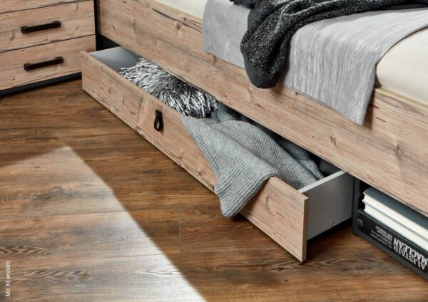 Bett Stockholm tanne Nachbildung Graphit B/H/T: ca. 189x96x210 cm – Bild 2