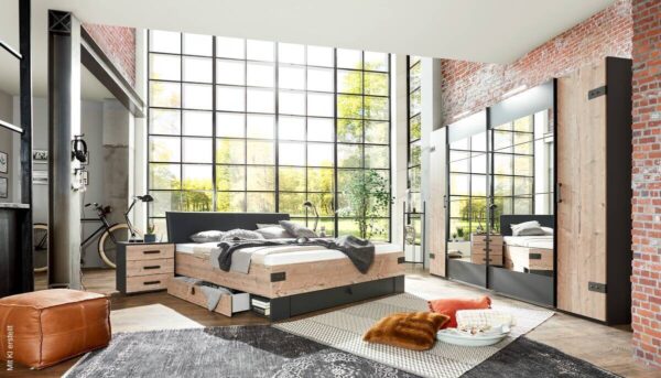 Schwebetürenschrank Stockholm tanne Nachbildung Graphit B/H/T: ca. 272x210x65 cm – Bild 2