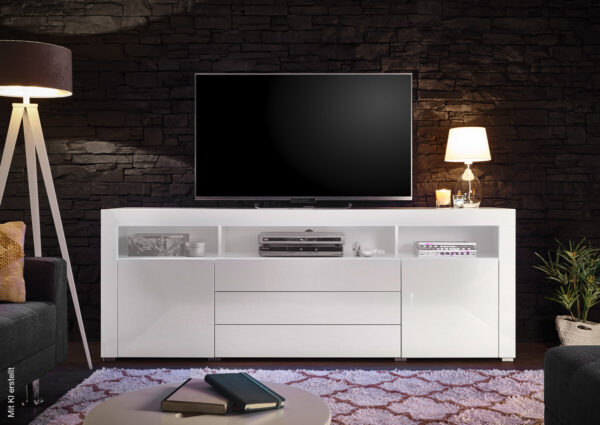 TV-Highboard Goal weiß Hochglanz B/H/T: ca. 200x74x44 cm – Bild 4