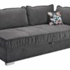 Polsterliege grau Microfaser B/H/T: ca. 207x87x98 cm – Bild 2