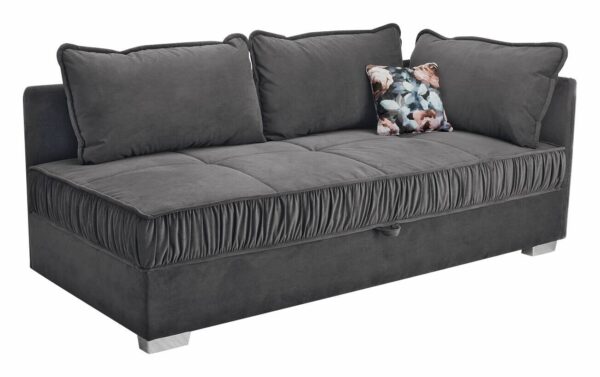Polsterliege grau Microfaser B/H/T: ca. 207x87x98 cm – Bild 2