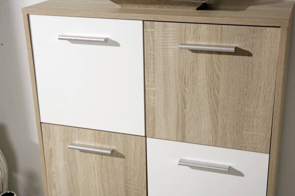 Kommode Egadi Eiche Sonoma Nachbildung weiß B/H/T: ca. 77x115x30 cm – Bild 2