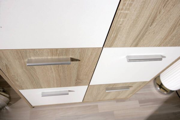 Kommode Egadi Eiche Sonoma Nachbildung weiß B/H/T: ca. 77x115x30 cm – Bild 5