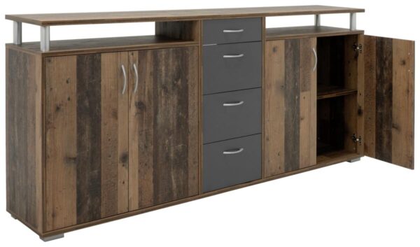 Sideboard Maximo Old Wood Nachbildung anthrazit B/H/T: ca. 208x94x38 cm – Bild 2